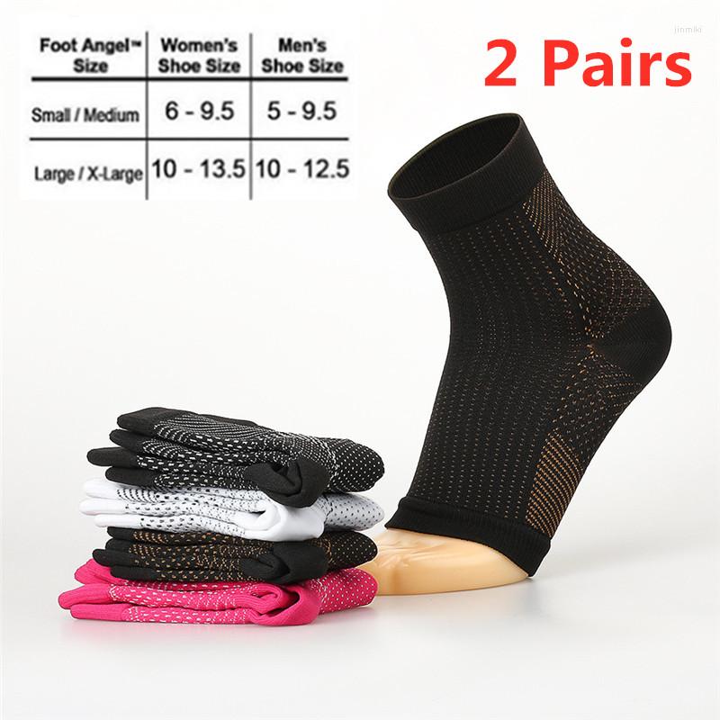 

Men's Socks Howfits 2 Pairs Compression Sleeve Women Men Ankle Protect Copper Nylon Half Open Toe Sports Fancy, 2s