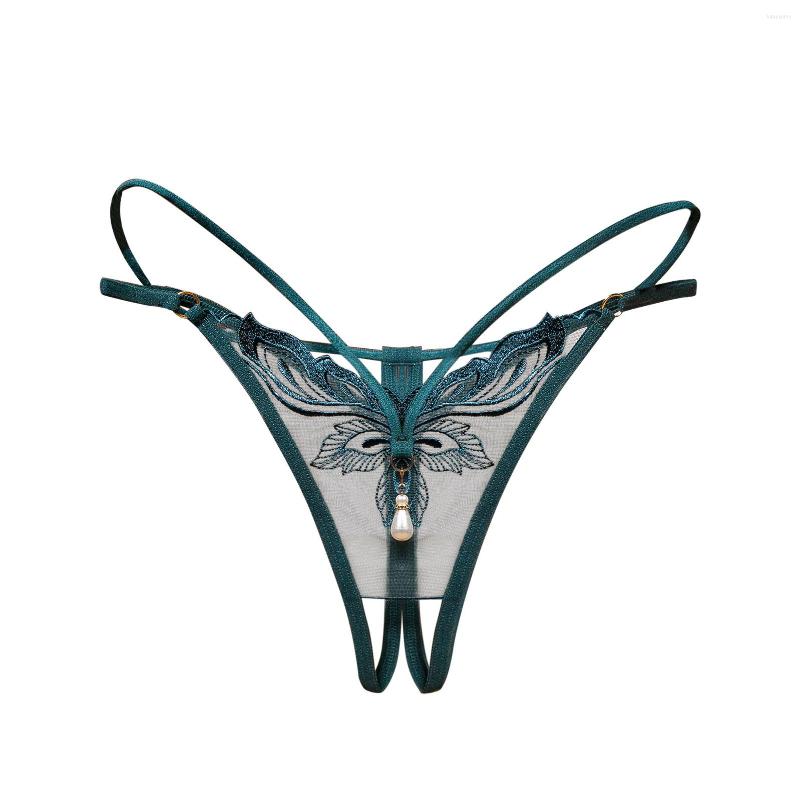 

Women's Panties Sexy Lace Open Crotchless Thong Ladies Embroidered Mesh Young Women Girls Underwear T Back Pants G-string Thongs, Red