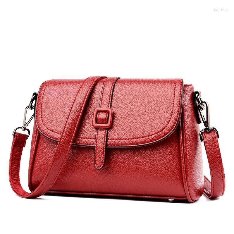 

Evening Bags Cross Body For Women Leather Messenger 2022 Flap Bag Girls Sac Solid Shoulder Female, Black