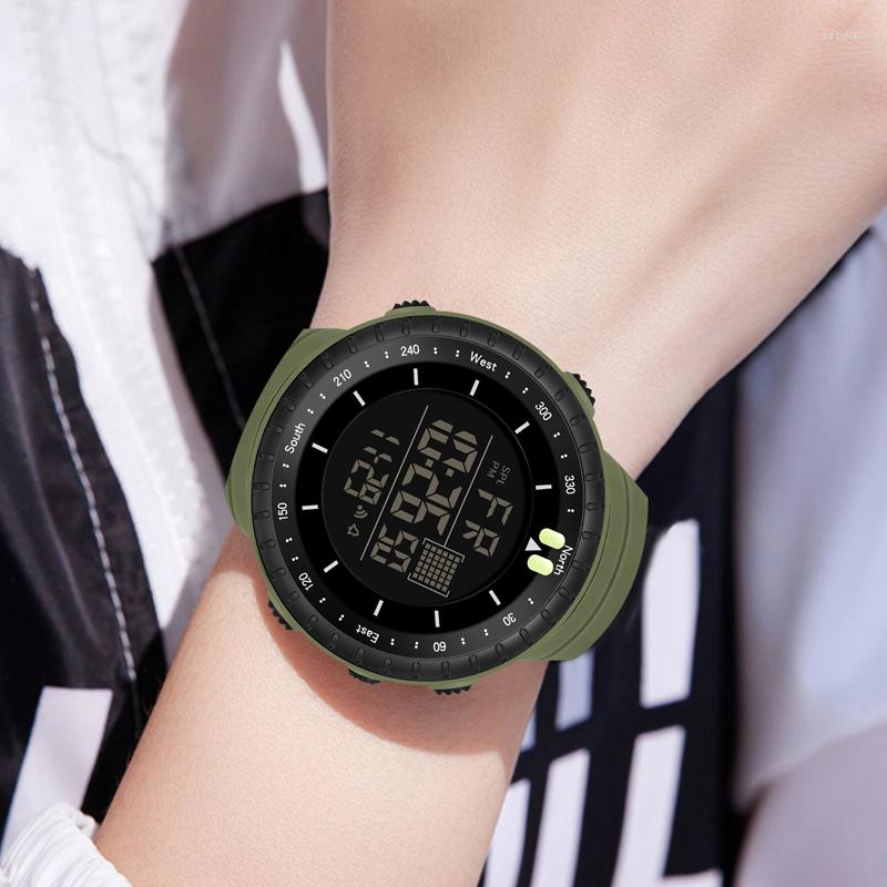 

Wristwatches SYNOKE Men Sport Watches Military Waterproof Digital Watch LED For Wristwatch Male Electronic Clock Reloj Hombre, Green