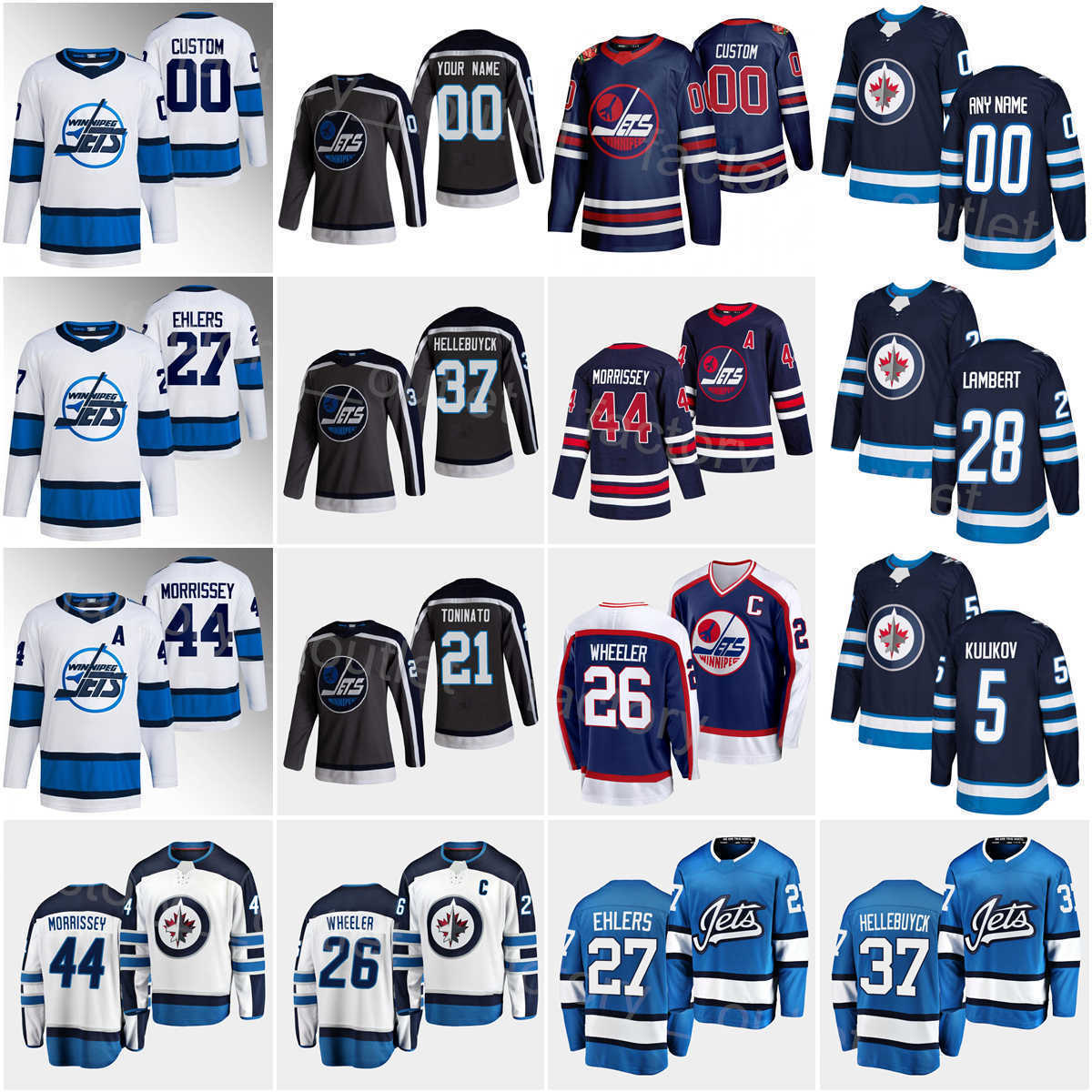 

Winnipeg Hockey Jets 37 Connor Hellebuyck Jersey''NHl''26 Blake Wheeler 5 Brenden Dillon 21 Dominic Toninato 28 Brad Lambert 27 Nikolaj Ehlers 44, White