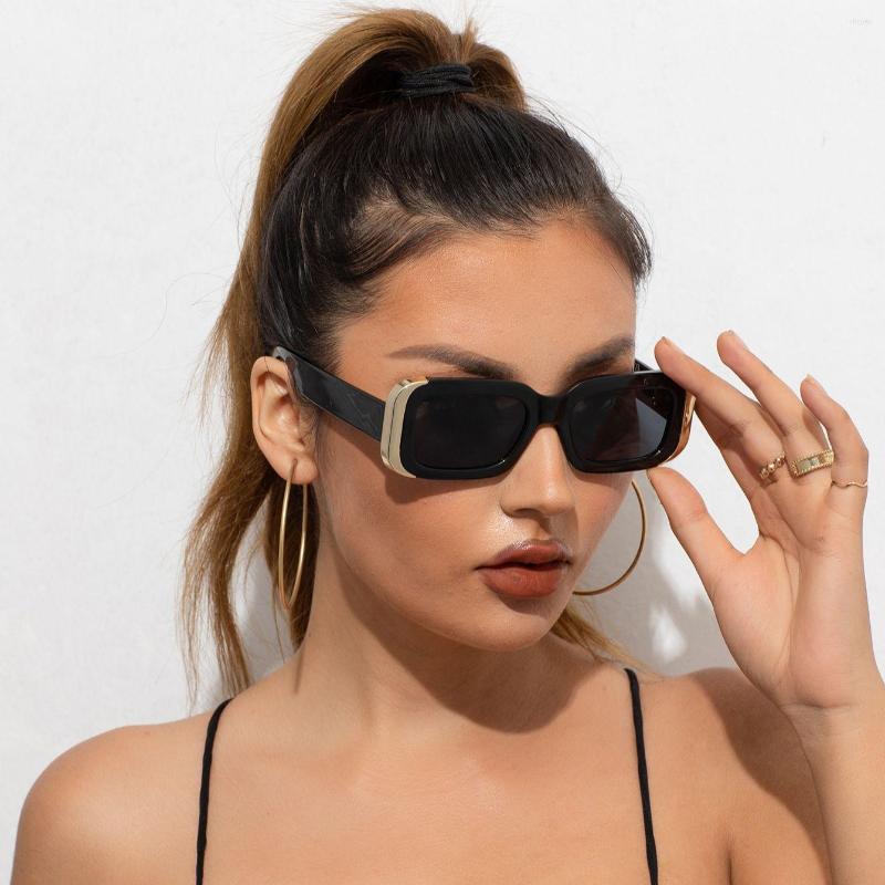 

Sunglasses 2022 Fashion Rectangular Women Designer Trendy Small Frame Sun Glasses For Men Trend Square Sunglass