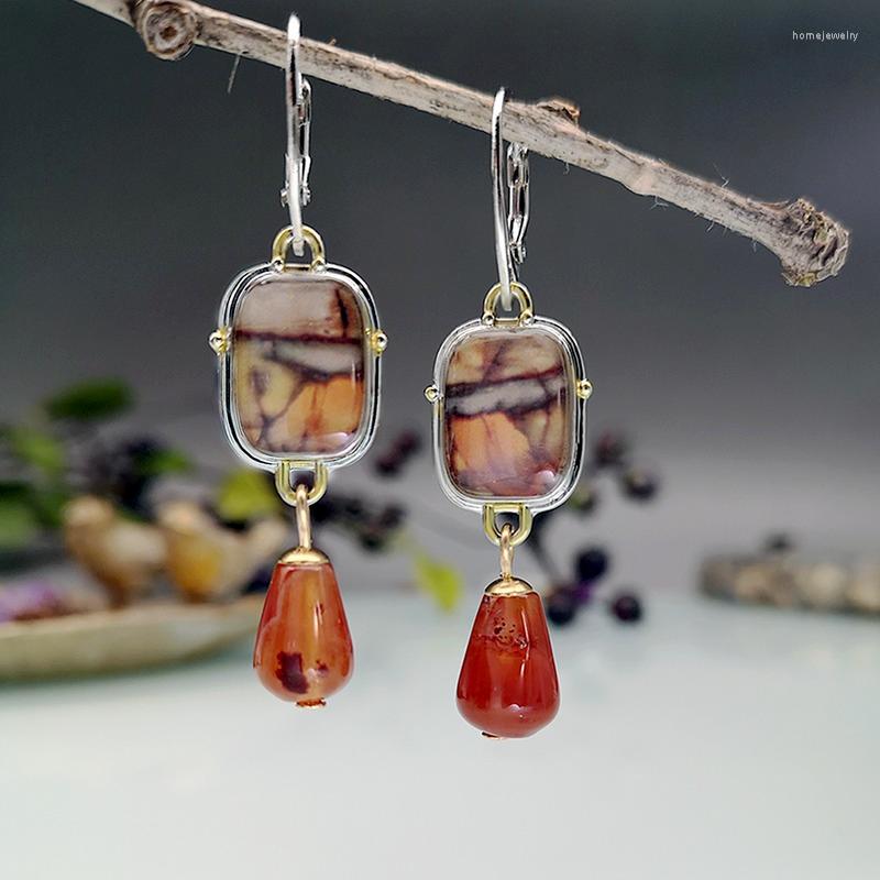 

Dangle Earrings Vintage Geometric Synthetic Dendrite Drop Women's Natural High Jewelry Fashion Women Gifts