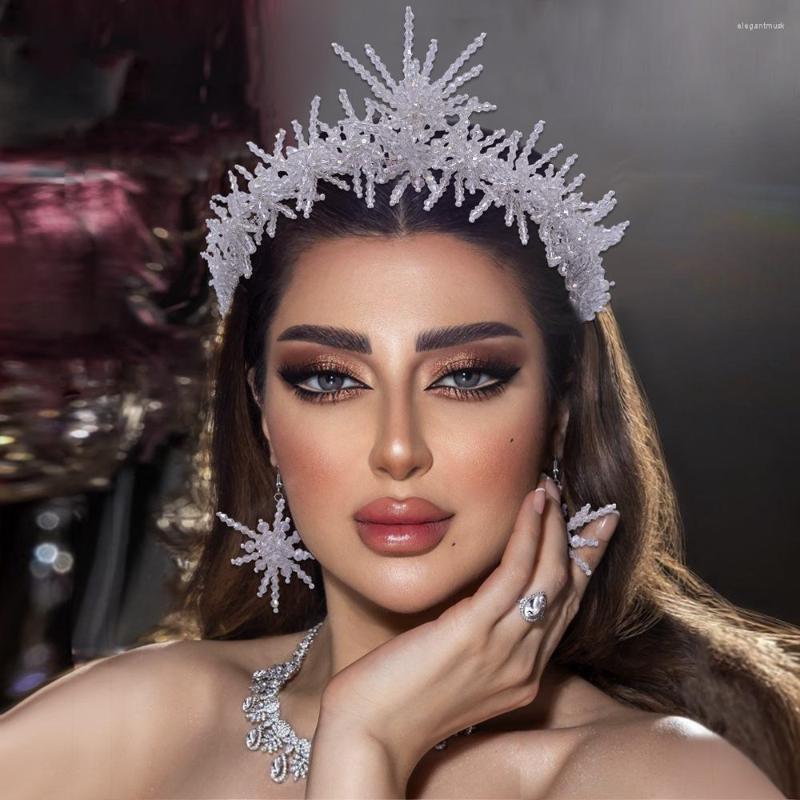 

Headpieces Shiny Crystal Bridal Tiara Prom Pageant Headdress Woman Party Hair Ornament Bride Headband Wedding Crown Accessories