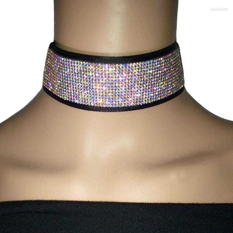 

Choker Bride Rhinestone Crystal Necklace Women Wedding Accessories Metal Chain Punk Gothic Jewelry Collier Femme
