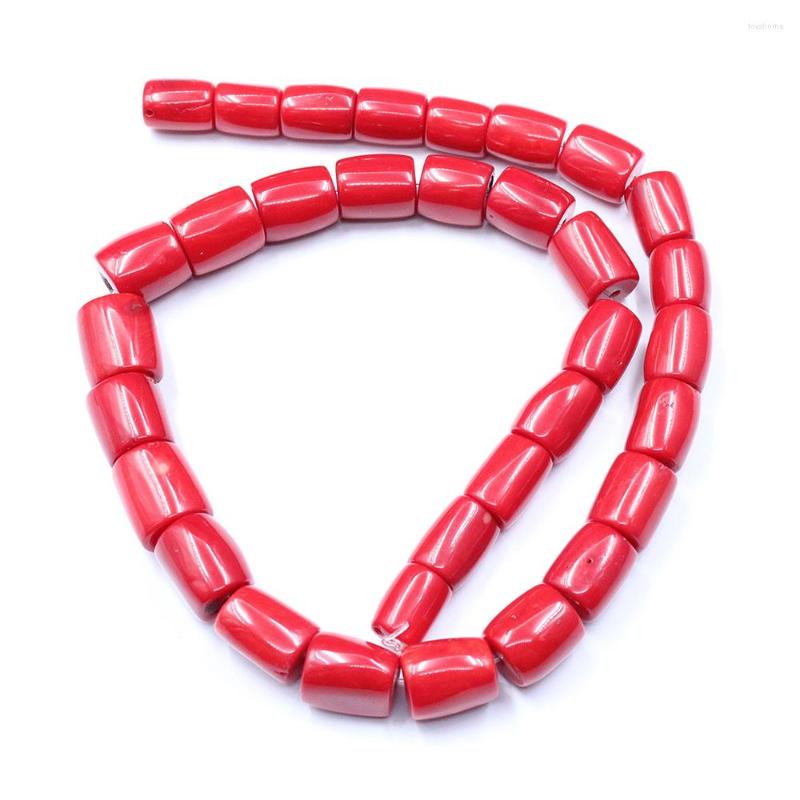 

Beads APDGG Red Coral Irregular Loose Cylinder-shaped Gemstone 19" Strand Jewelry Making DIY
