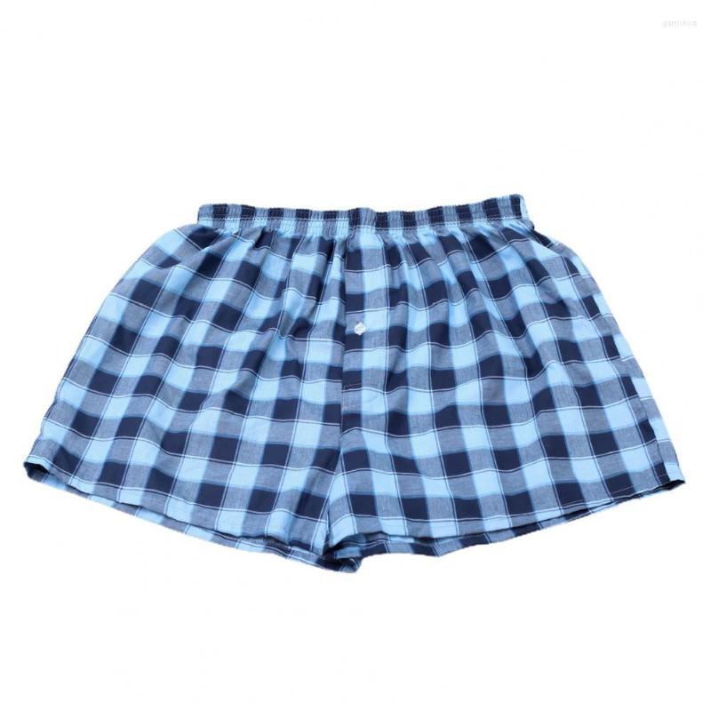 

Underpants Men Boxers Plaid High Waist Casual Great Stitching Briefs For Sleeping Underwears Summer, Random color