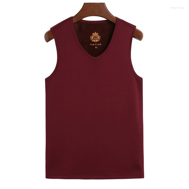 

Men's Vests WAutumn And Winter Men Vest High Quality Plus Velvet Sleeveless Warm Jacket Fashion Mens Size -8XL Loose, Black