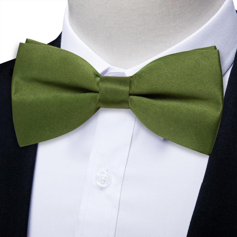 

Bow Ties Dark Green Father And Son Bowtie For Wedding Party Luxury Solid Men's Pre-tied Boy Necktie Easy To Wear Drop