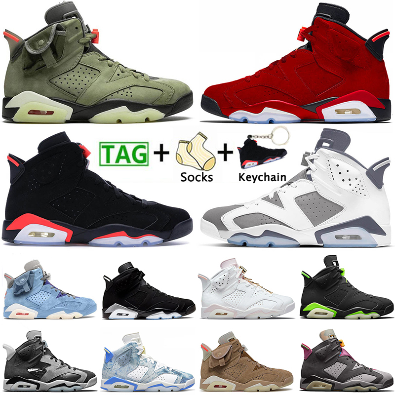 

Jumpman 6 Basketball Shoes Toro Jorden 6s Cool Grey Denim Black Infrared Georgetown UNC Mint Foam Bordeaux Red Oreo Metallic Silver Jorden6s Sports Sneakers, A#5 40-47 travis x british khaki