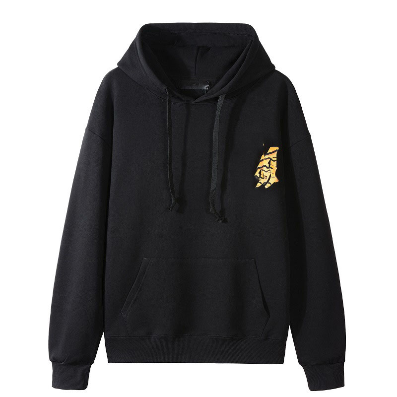 

Men's Hoodies & Sweatshirts Sweatshirt 3320 Slit Pocket Black Casual Hooded Printed Sweatshirt
