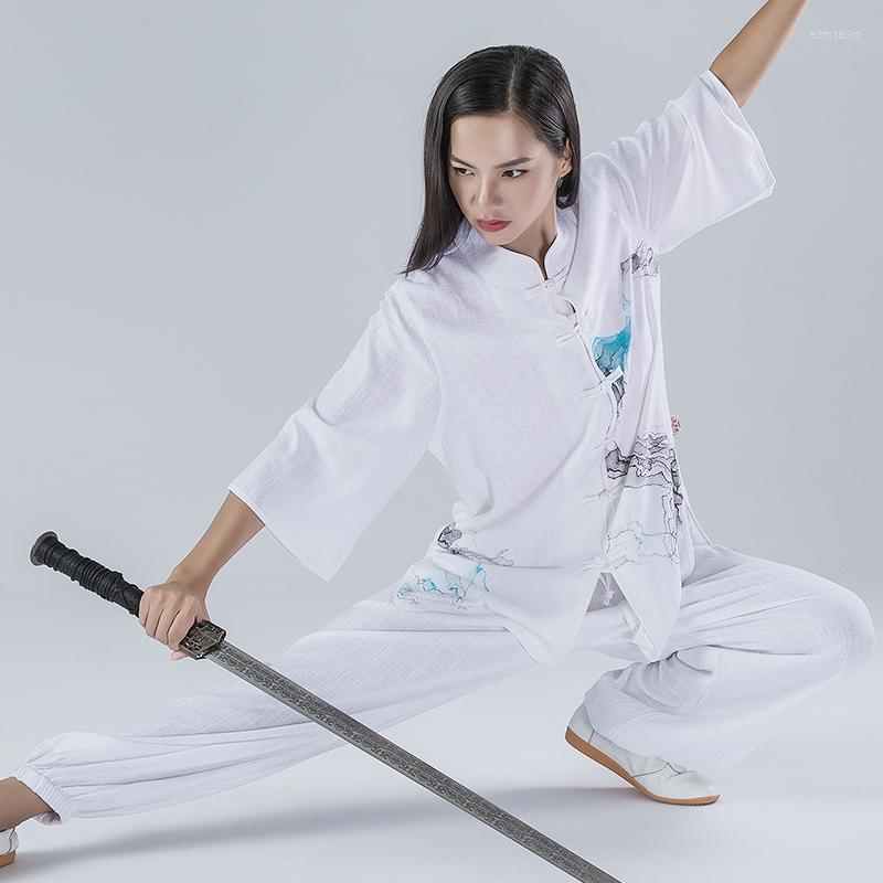 

Active Sets Summer Women Yoga Set Tai Chi Martial Arts Uniforms Linen Loose Sweatshirt Pant Casual Jogger Fitness Athletic Sport Suit, Type 2