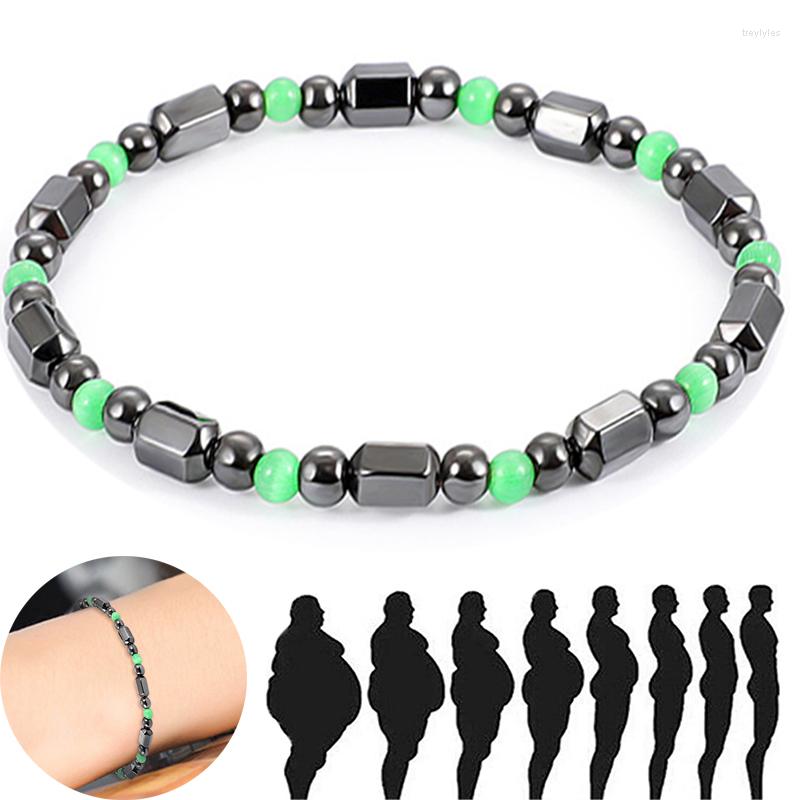 

Bangle Healthy Care Energy Magnetic Bracelets Unisex Black Gallstone Weight Loss Bracelet Slimming Magnet Therapy Jewelry