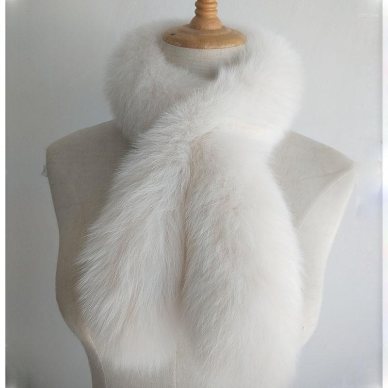 

Scarves Winter Real Fur Scarf Women Warm Fluffy Ladies Genuine Female Luxury White Thick Scarfs