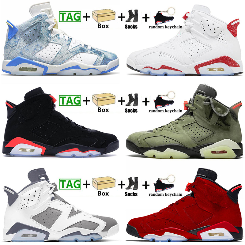 

New Platorm 6 6s Jumpman Basketball Shoes Metallic Silver Cactus Jack Cool Grey UNC Offs White Toro Washed Denim Women Mens Trainers Jorden Sneakers Sports With Box, A#27 oreo