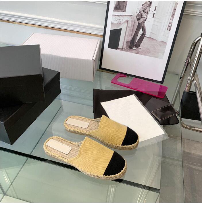 

Slippers Shoe Casual Shoes Beach Slippers Top Quilty Fisherman Canvas Espadrilles Cap Toe Spring Ladies Flat Fashion Woman Loafers With Box Size 35-41