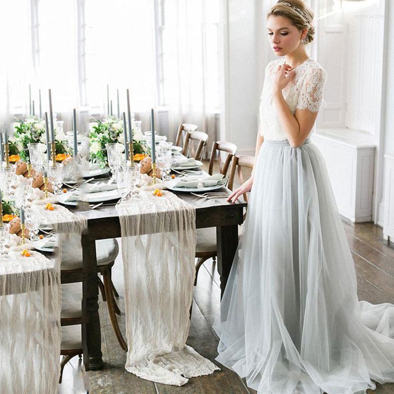 

Skirts Smoking Gray Floor Length Tulle Elastic Wasitline Pleated Custom Made Formal Skirt For Party Bridal Wedding Maxi Gowns Bohemian, Green