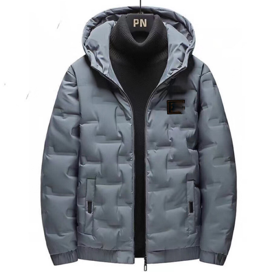 

Mens black puffer jacket down parkas clothes padded quality coats outdoor keep warm Outerwear Hooded Cold protection Windproof, White