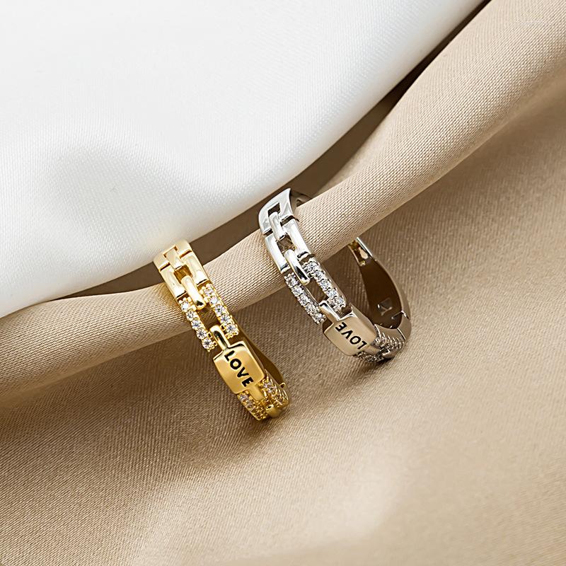 

Wedding Rings Ins Geometric Open For Women Men Couples Simple Rhinestone Letter LOVE Ring Anillos Jewelry Valentine's Day Gifts