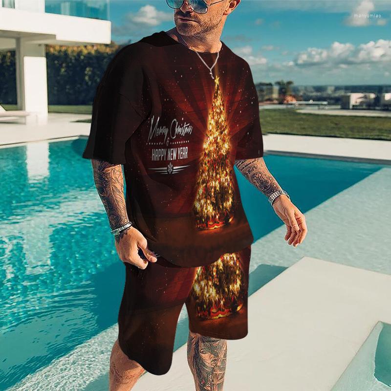 

Men's Tracksuits Fashion Summer Tracksuit 2 Piece Set Casual Breathable Christmas Clothes Outfit Sets Men's Short-sleeved Tshirts Shorts, Ot277