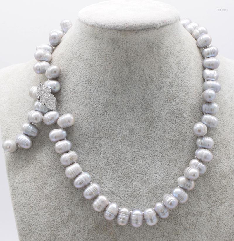 

Chains Freshwater Pearl Gray Egg 11-13mm 19inch Necklace Wholesale Bead Nature Gift Discount For Woman FPPJ