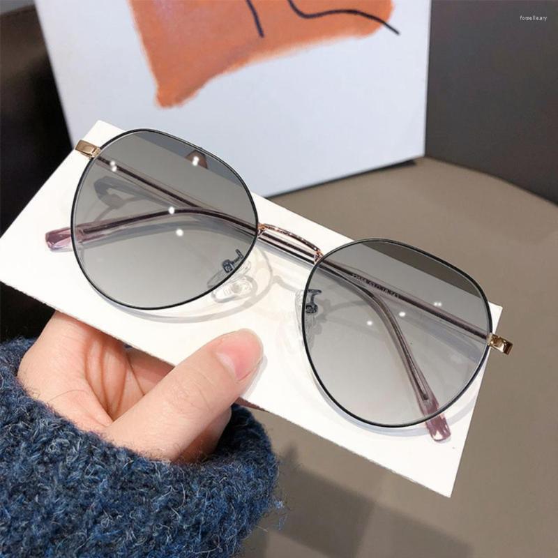 

Sunglasses Pochromic Anti Blue Light Glasses Metal Frame Myopia Women Reading Fashion Accessories 0 To -6.0 Eye