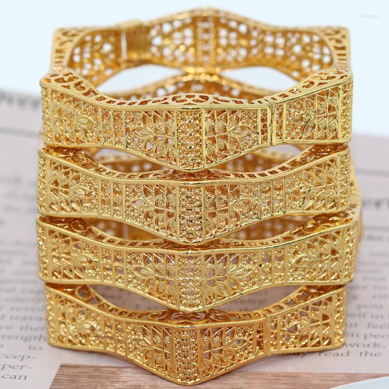 

Bangle Copper Bracelet And Bracelets For Women 4 Pieces Dubai Gold Color Muslim To Middle East Arabic Wedding Jewelry