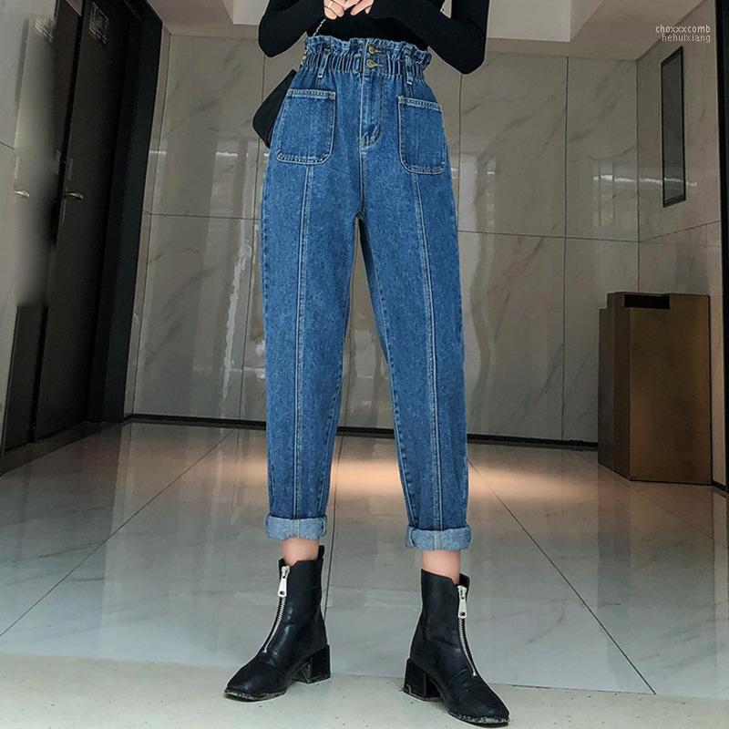 

Women' Jeans Fashion Spring Vintage Mom Woman High Waist Long Trousers Cowboy Female Loose Streetwear Women, Blue