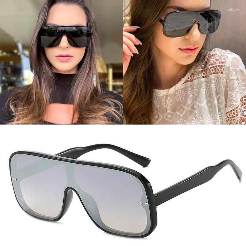 

Sunglasses Feishini Plastic Oversized Women Gradient Lens UV400 Sun Glasses Frame Shades Brand Ladies Unisex Oculos