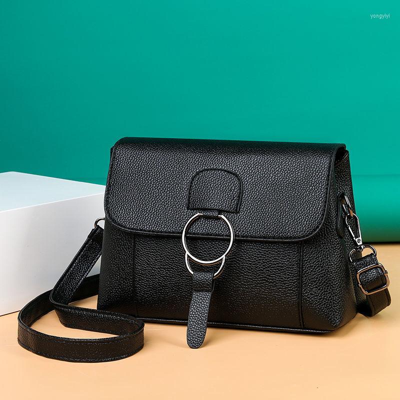 

Evening Bags Vintage Casual Small Square Women Shoulder Bag Solid Color PU Leather Flap Lady Crossbody Luxury Designer Handbags Tote, Black