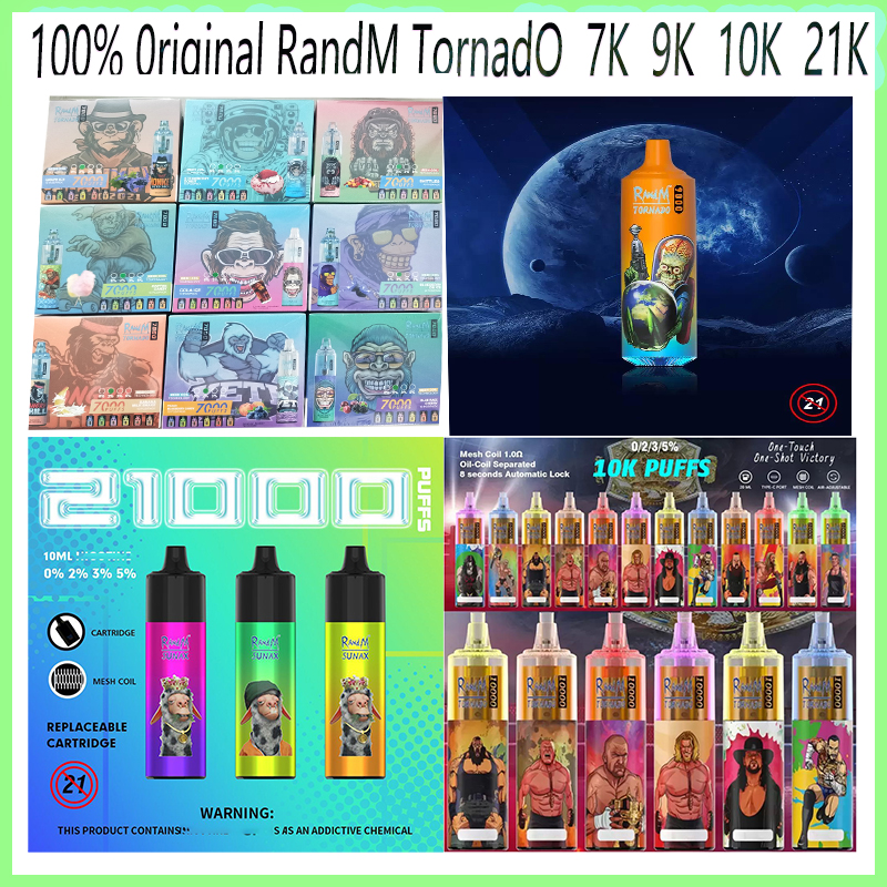 

Authentic RandM Sunax 21000 puffs Disposable Vape mesh coil rechargeable battery 850mah portable vape pen 3 vaping cartridges starter kit VS PUFF 7k 9k 10k