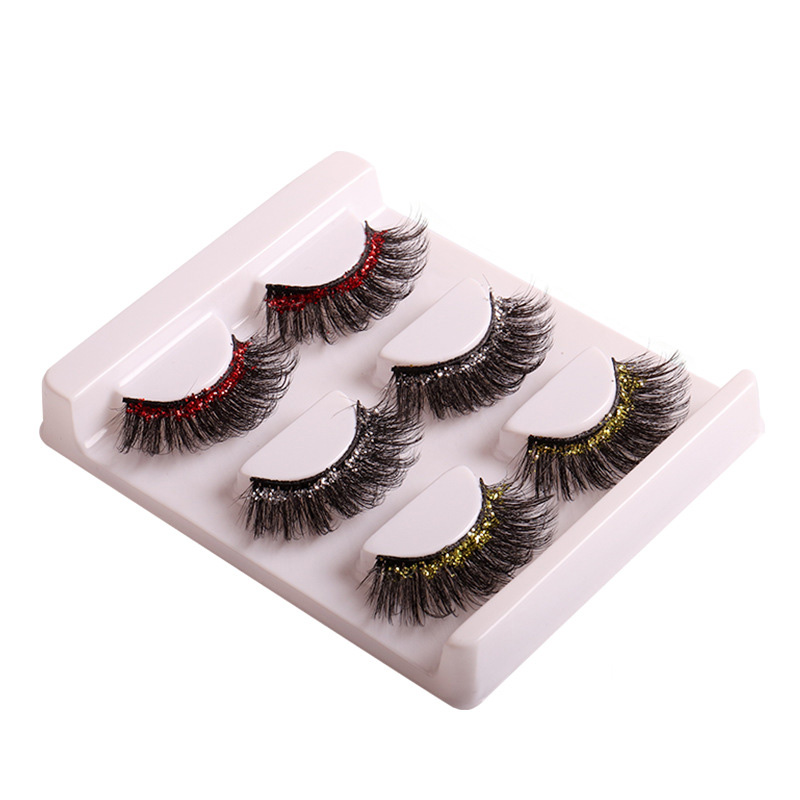 

Thick Curly Colorful Glitter False Eyelashes Naturally Soft & Vivid Hand Made Reusable Multilayer 3D Mink Fake Lashes Stereoscopic Effect Party Eyelashes