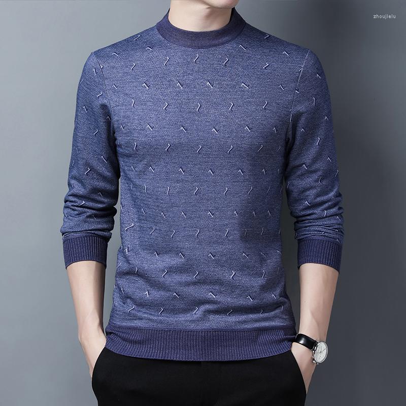 

Men's Sweaters Arrival T Shirt Men 2022 Spring Autumn Thin Knit O-Neck Long Sleeved Tee Tops Business Casual Print Clothing, Blue tshirt men