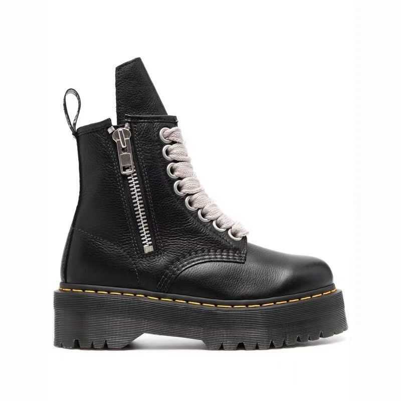 

Martin Boots Men's boots short boots cow leather round head laces retro thick-soled dark seal tide shoes women's shoes walking show casual