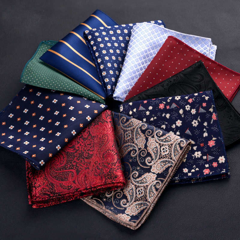 

Luxury Men Polyester Silk Handkerchief Pocket Square Vintage Polka Dot Hankies Wedding Party Chest Towel