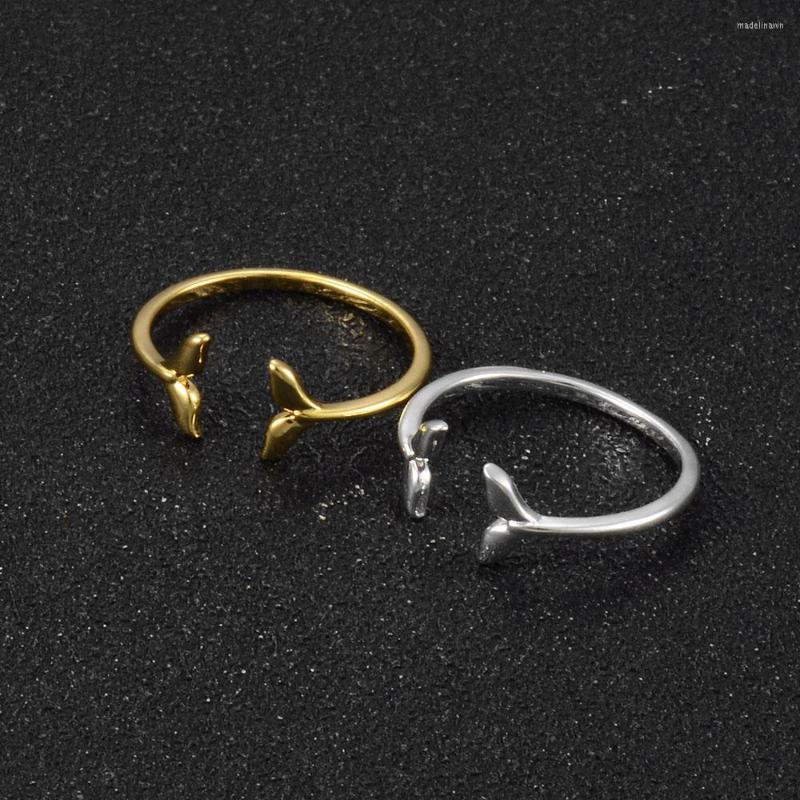 

Cluster Rings Whale Tail Symmetrical Adjustable Ring Men And Women Couple Opening