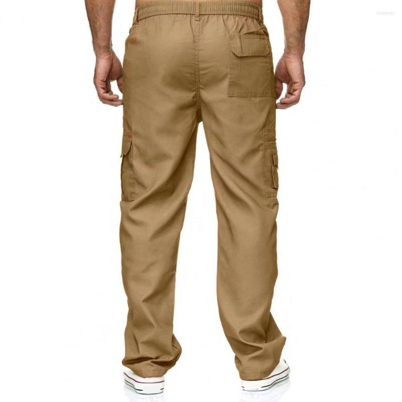 

Men's Pants Men Trousers Stylish Pockets Design Bottoms Loose Fit Straight Long For Daily Life Overalls Casual, Black