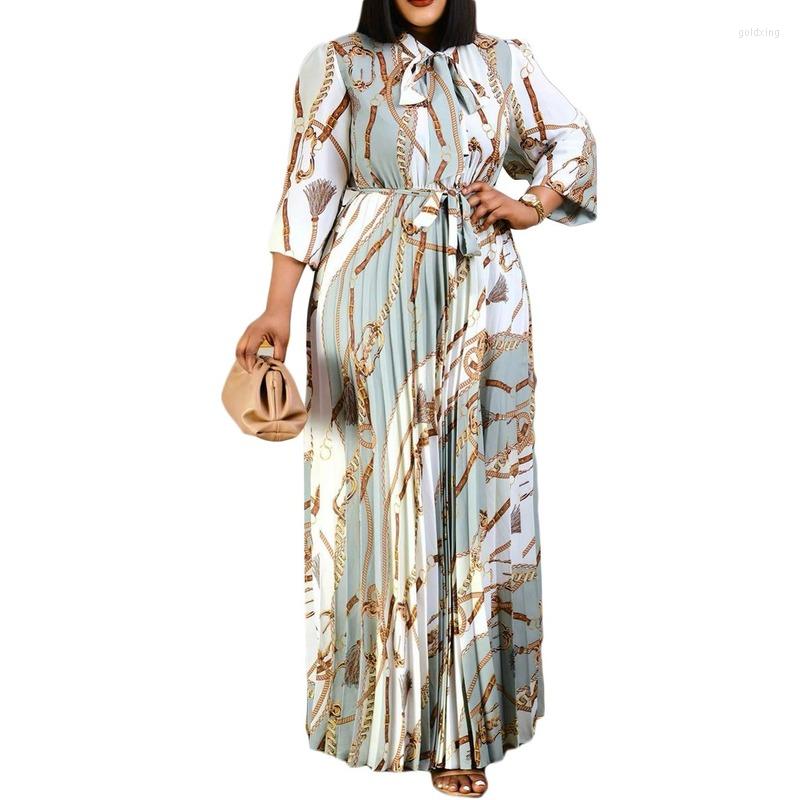 

Ethnic Clothing Spring African Dresses For Women 2022 Fashion Polyester Printing Long Sleeve Dress Clothes