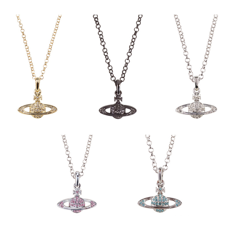 

Vivian Westwoods Designer Jewelry Saturn Pendant Necklace Punk vivienne Man Women Chain