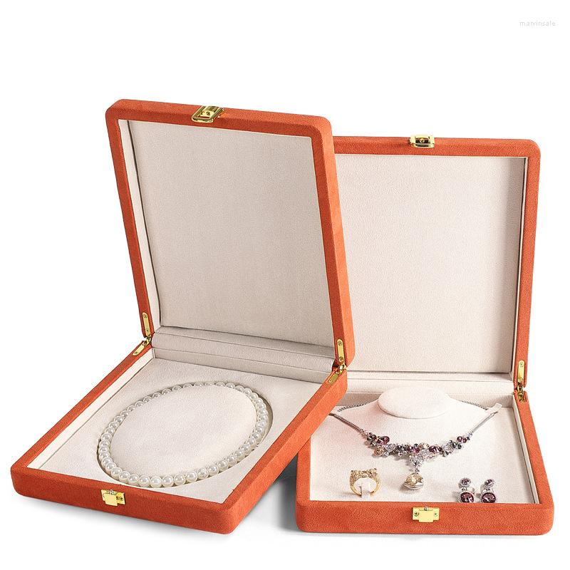 

Jewelry Pouches Microfiber Display Box Ring Necklace Storage Set Pearl Gift Can Be Customized