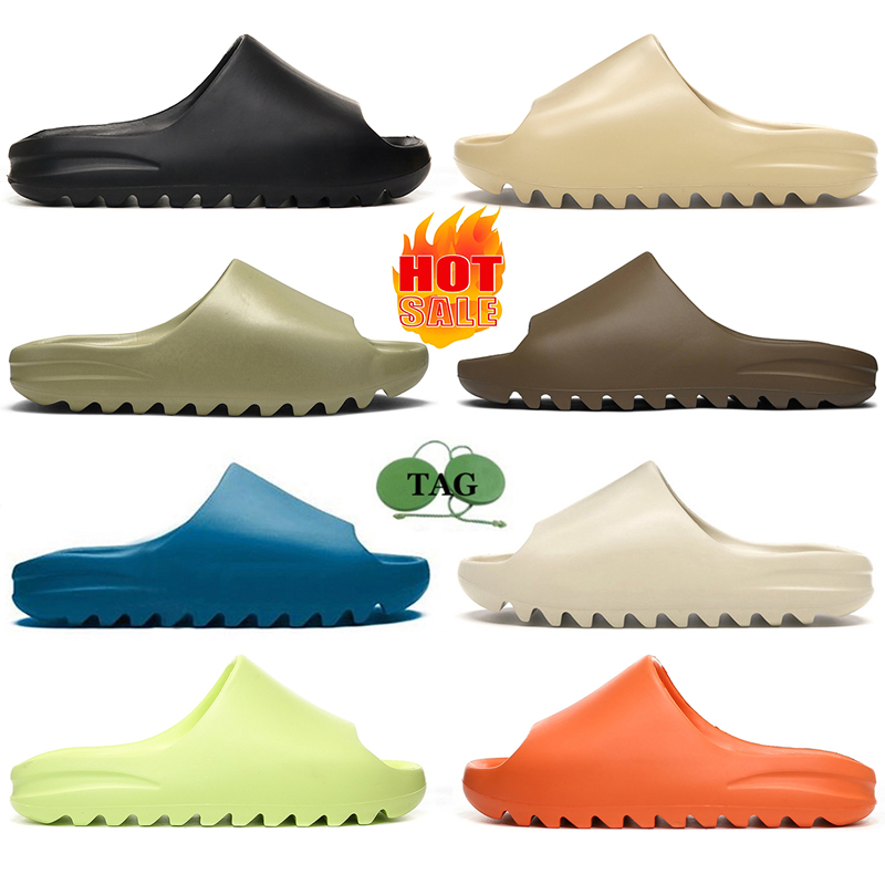 

slippers designer slides sliders sandals men women designers sneakers outdoor sandal shoe Onyx Bone Desert Sand Soot Earth Brown Ochre Flip Flops Trainer Runners, Enflame orange