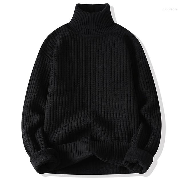 

Men's Sweaters High Quality Mens Turtleneck Pullover Solid Color Knitted Sweater Men Casual Pullovers Autumn Winter Warm Knitwear Man, 13