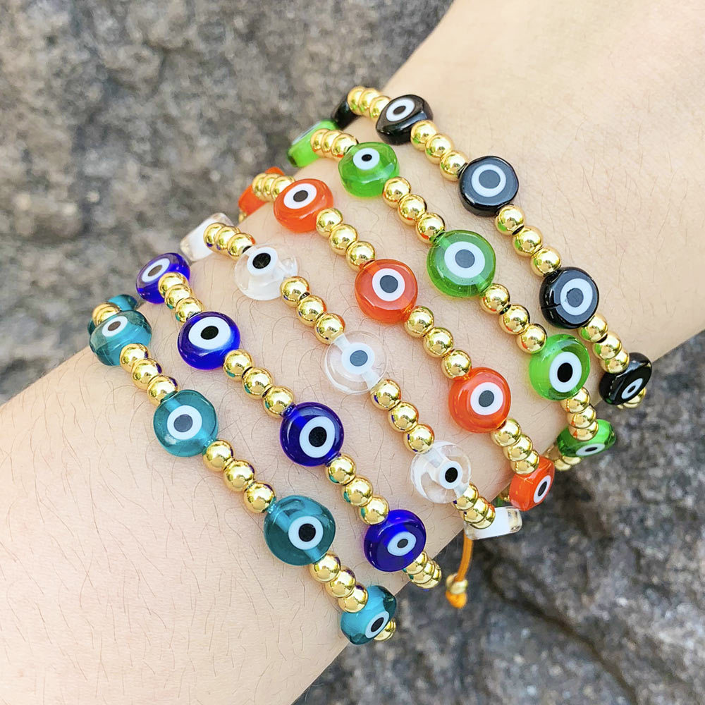 

Lucky Evil Eye Bangle Bracelets For Women 6 Colors Handmade Braided Rope Lucky Jewelry Red Bracelet Female