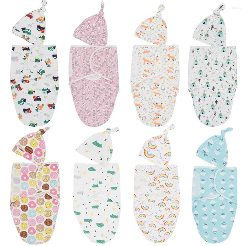 

Blankets Baby Swaddle Blanket Cap Cotton Cocoon For Infant Warp Muslin Diapers Sleeping Bag Envelope Sleep Sack Bedding, Hat