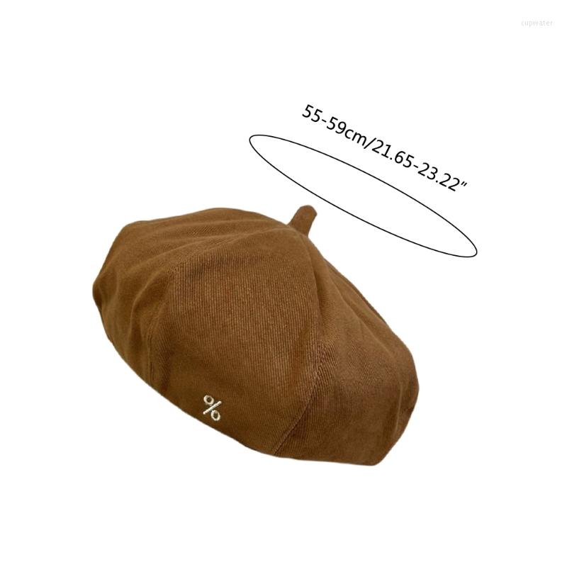 

Berets 21.65-23.22''Solid Color Retro Beret Cabbie Artist Hat Fashion Sboy Outdoor Leisure Cloud Octagonal, Black