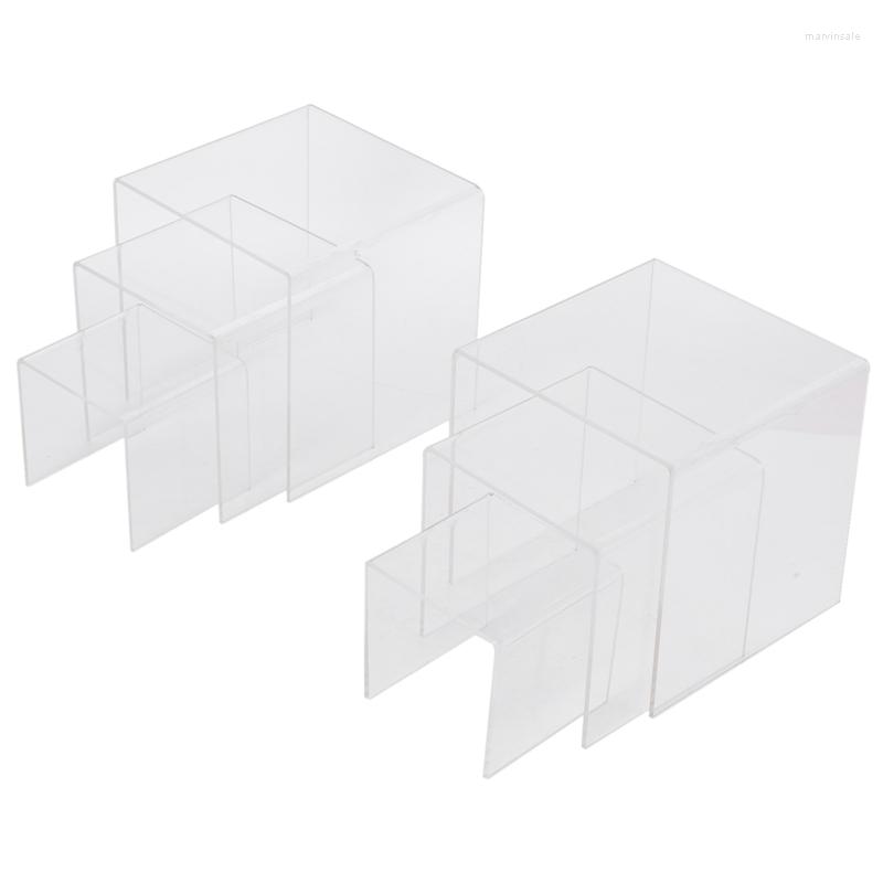 

Jewelry Pouches Set Of 6 3 4 5 Inch Showcase Acrylic Riser Cake Stand Home Wedding Candy Dessert Detachable Table Decoration