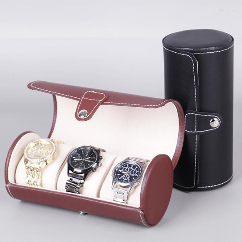 

Jewelry Pouches Luxury Watch Display Gift Box Case Roll 3 Slot Wristwatch Necklace Bracelet PU Leather Storage Travel Pouch