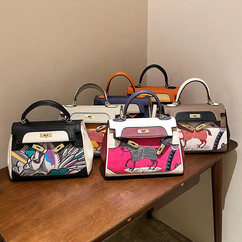 

h bag Classic Leather Fashion H ermese Bags 2022 New women hand shoulder messenger graffiti woman s, Not for sale do not shoot