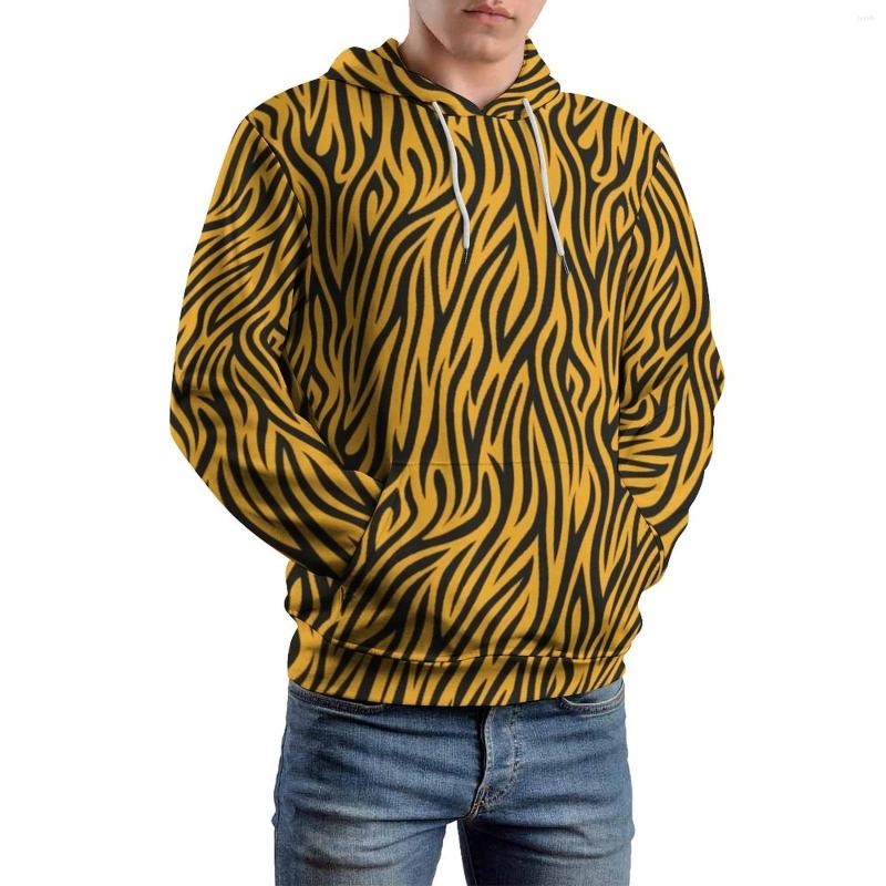 

Men' Hoodies Tiger Print Design Casual Couple Gold Stripes Pretty Pattern Sweatshirts Winter Long Sleeve Loose Oversized Hoodie Gift, Style-14
