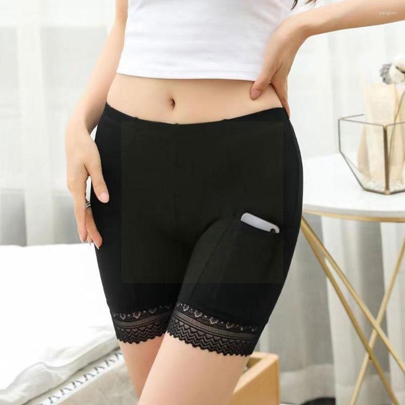 

Women's Panties Safety Short Pants Women Soft Cotton Seamless Breathable Ice Modal Tight Skirt Under Silk Shorts Summer R2n3, Black
